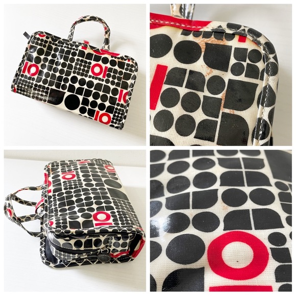 Kate Spade 10th anniversary coated canvas cosmetic travel case - Picture 2 of 8